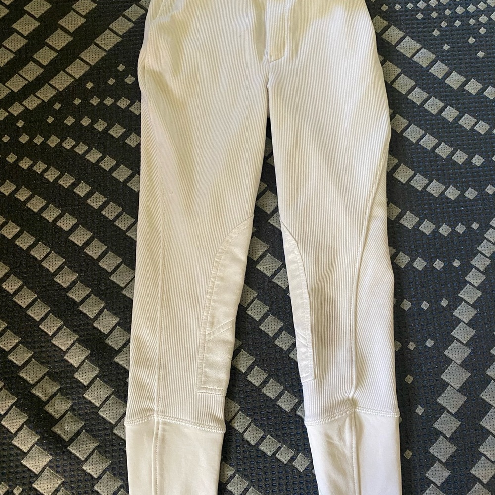 Girls Tuffrider White Ribbed Breeches, Sz. 10